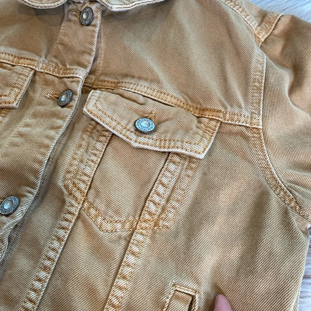 Free People Rumors Denim Jacket Warm Sands Womens Small - Picture 11 of 12